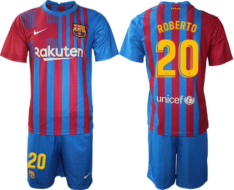 Men 2021-2022 Club Barcelona home blue #20 Nike Soccer Jersey->barcelona jersey->Soccer Club Jersey